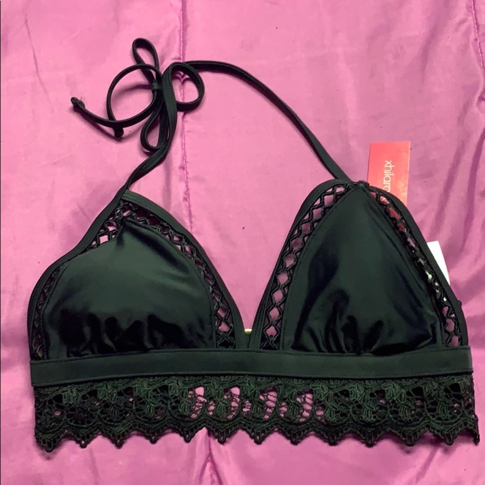 Black lace bathing suit top